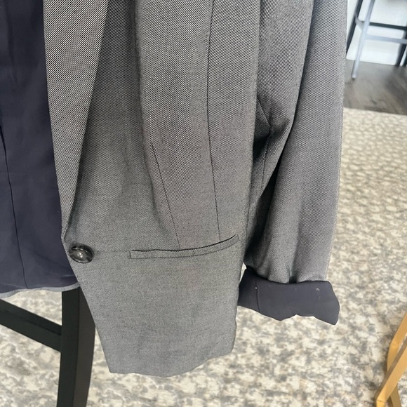 Women's Halogen (Nordstrom Brand) Peplum Waist Blazer Suit Jacket, Gray, Size 12 - Picture 2 of 9